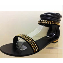 Flat Sandals with Golden Studs (Hcy02-433)